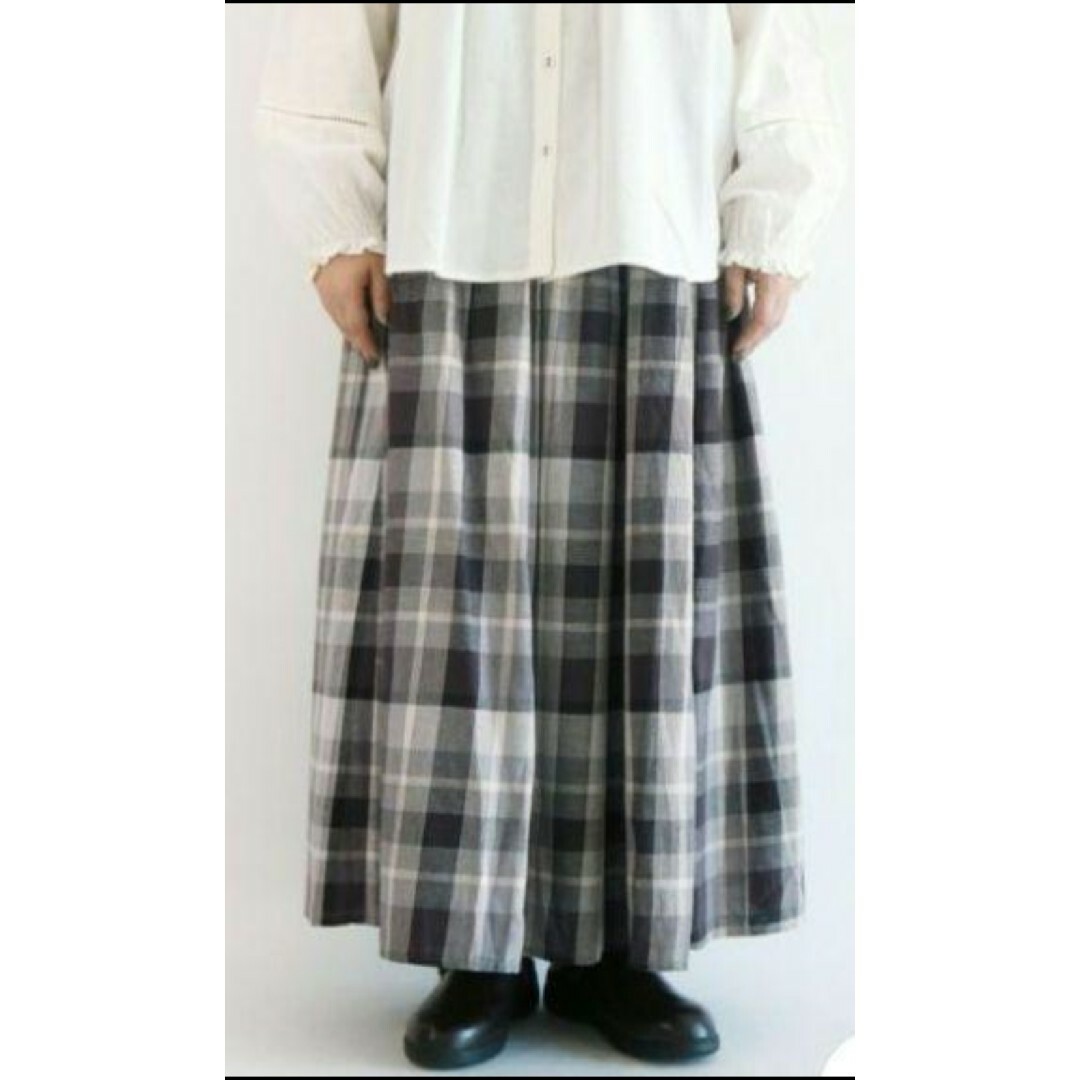 SM2(サマンサモスモス)のSamansaMos2サマンサモスモス　コットンリネンチェック柄ギャザースカート レディースのスカート(ロングスカート)の商品写真