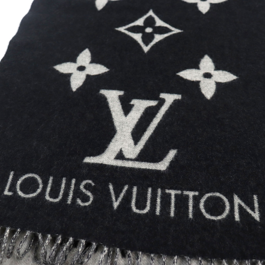 LOUIS VUITTON(ルイヴィトン)の良品○LOUIS VUITTON ルイヴィトン 2022年製 M71040 エシャルプ レイキャビック カシミヤ100% モノグラム LVロゴ入り 大判 フリンジ付き マフラー/ストール グレー系 170×45 イタリア製 正規品 メンズのファッション小物(マフラー)の商品写真