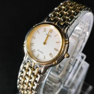 セイコー(SEIKO)の極美品【稼働品】SEIKO　セイコー　エクセリーヌ　ゴールド　シルバー　クォーツ(腕時計)