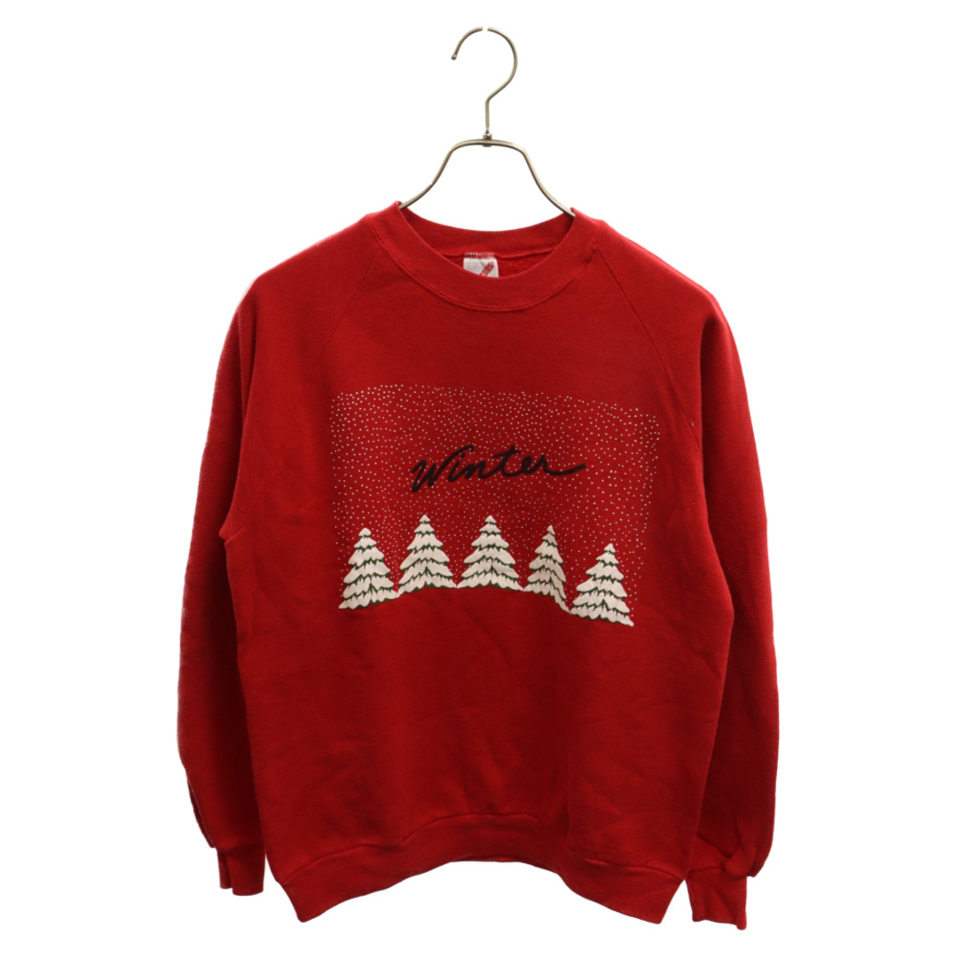 VINTAGE ヴィンテージ 80s VINTAGE JERZEES Christmas Crewneck ヴィンテージ ジャージーズ クリスマス　クルーネックスウェット トレーナー レッド メンズのトップス(スウェット)の商品写真