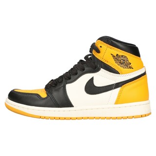 ナイキ(NIKE)のNIKE ナイキ AIR JORDAN 1 HIGH OG TAXI エアジョーダン1 タクシー ハイカットスニーカー イエロー/ホワイト US7.5/25.5cm 555088-711(スニーカー)