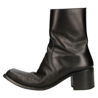 JOHN LAWRENCE SULLIVAN ジョンローレンスサリバン SQUARE TOE HEEL BOOTS スクエアトゥ ヒールブーツ レザーシューズ 7B003-0220-4 ブラック