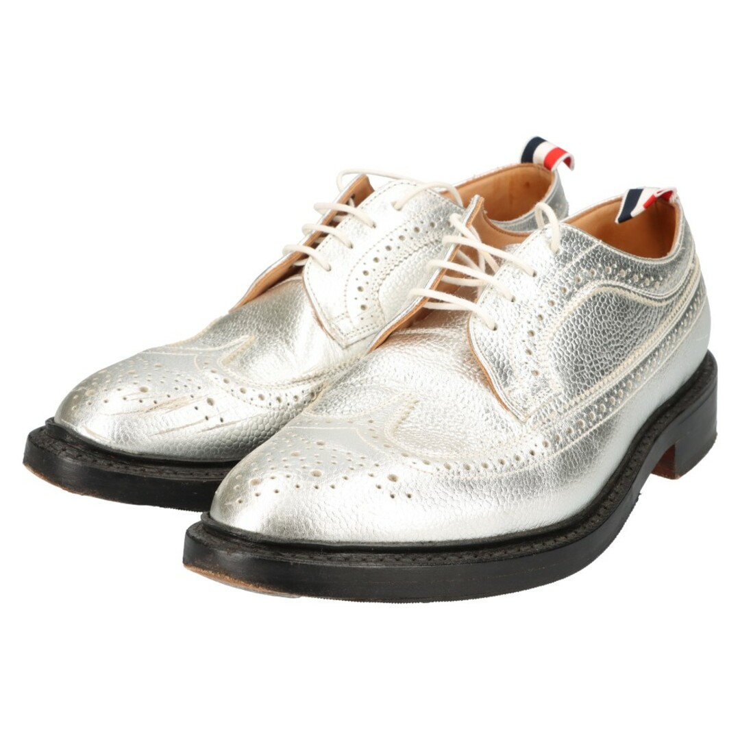 THOM BROWNE(トムブラウン)のTHOM BROWNE トムブラウン 17SS ロングウィング メダリオン レザーシューズ シルバー US8 MFD002A-00198 メンズの靴/シューズ(ドレス/ビジネス)の商品写真