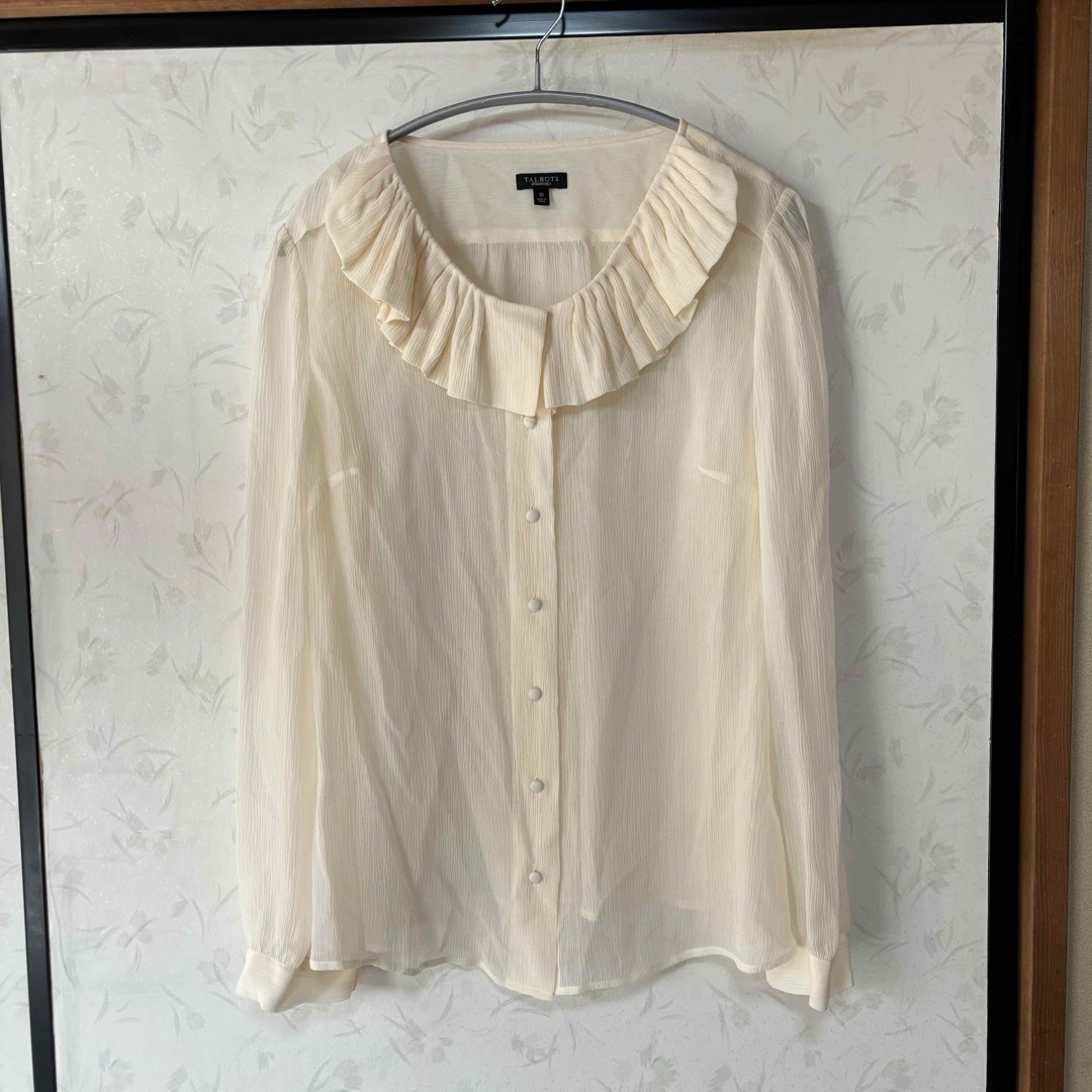 TALBOTS(タルボット)の【美品／訳あり】タルボット❗️レディース　シャツ　ブラウス　春夏　ベージュ　XL レディースのトップス(シャツ/ブラウス(長袖/七分))の商品写真