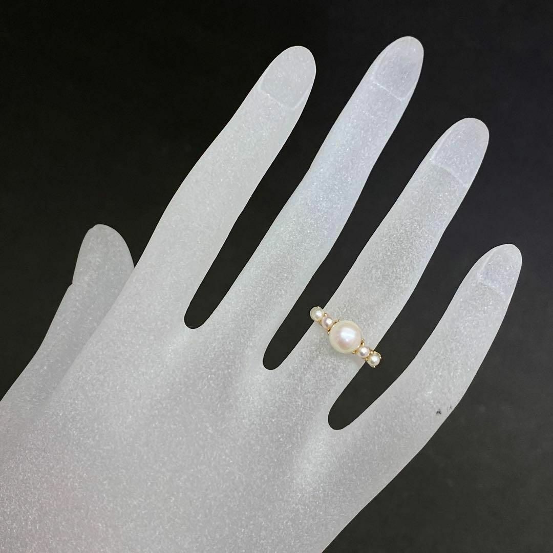 K18　あこや真珠リング　サイズ12号　アコヤ　本真珠　6月誕生石　セイコー レディースのアクセサリー(リング(指輪))の商品写真