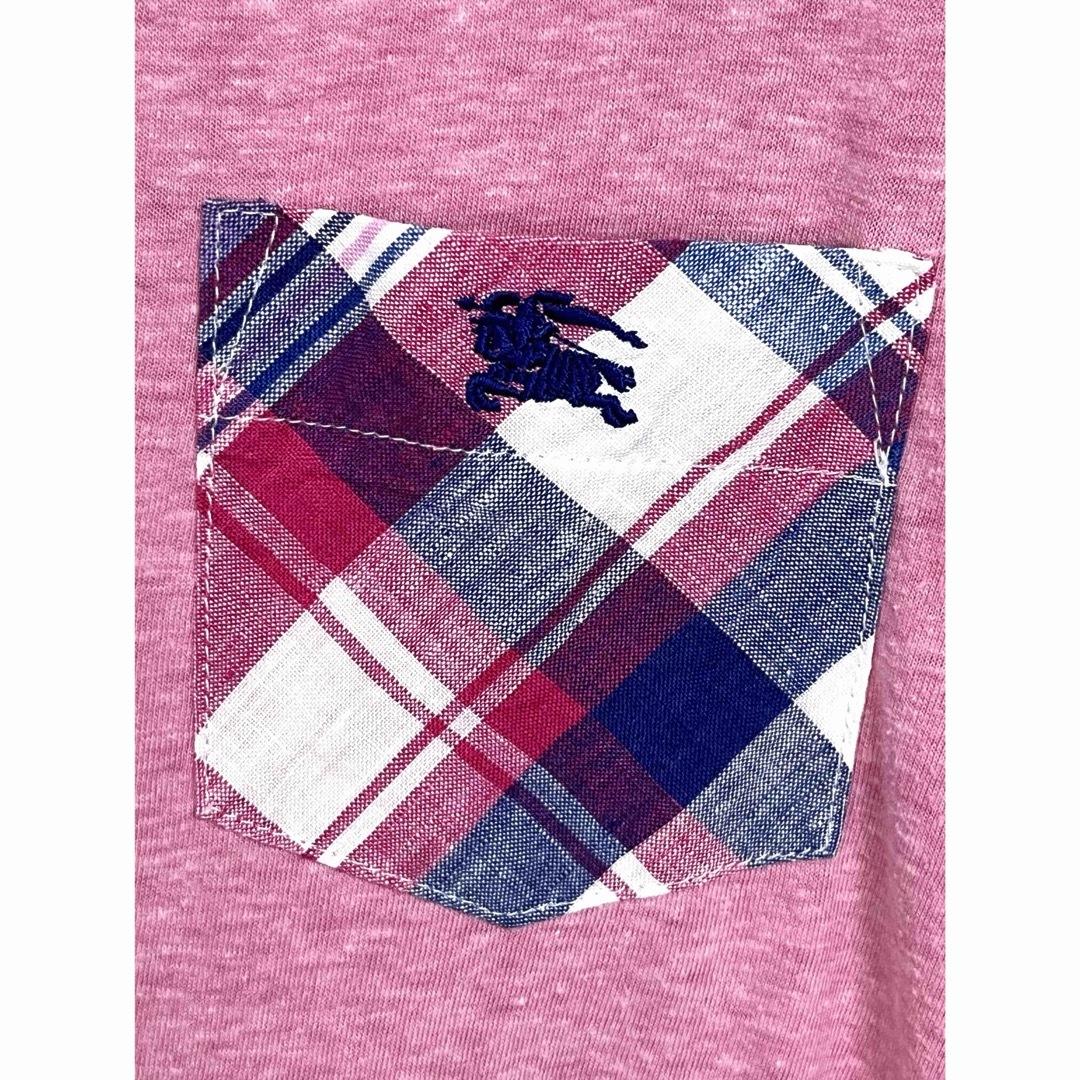 BURBERRY BLACK LABEL(バーバリーブラックレーベル)の匿名発送　美品　バーバリーブラックレーベル　デザインTシャツ　サイズ2 ピンク メンズのトップス(Tシャツ/カットソー(半袖/袖なし))の商品写真