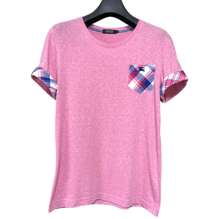 匿名発送　美品　バーバリーブラックレーベル　デザインTシャツ　サイズ2 ピンク