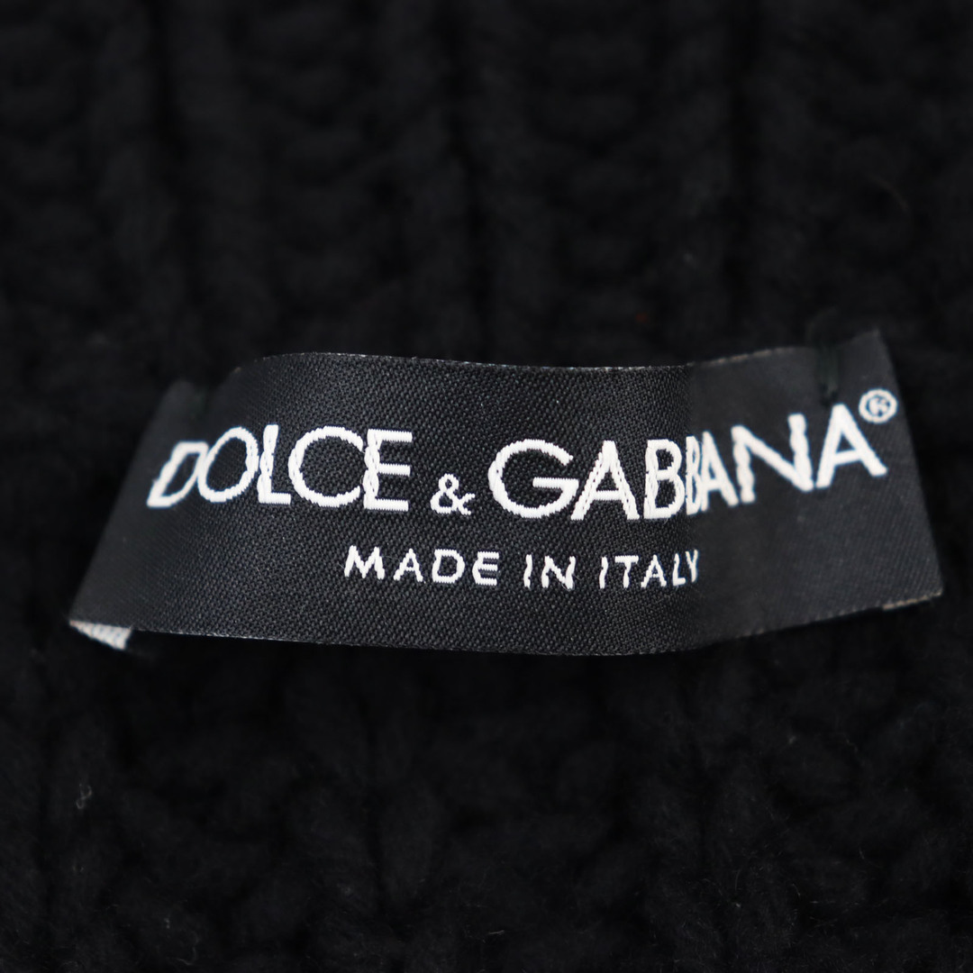 DOLCE&GABBANA(ドルチェアンドガッバーナ)の美品○DOLCE&GABBANA ドルチェ＆ガッバーナ バージンウール100% 黒タグ ロゴボタン付き ハイネック ローゲージ ニット/セーター ブラック 44 イタリア製 正規品 メンズ メンズのトップス(ニット/セーター)の商品写真