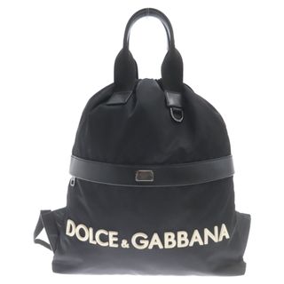 ドルチェアンドガッバーナ(DOLCE&GABBANA)のDOLCE & GABBANA ドルチェアンドガッバーナ ラバーロゴ 2WAY バッグパッグ トートバッグ ブラック(バッグパック/リュック)