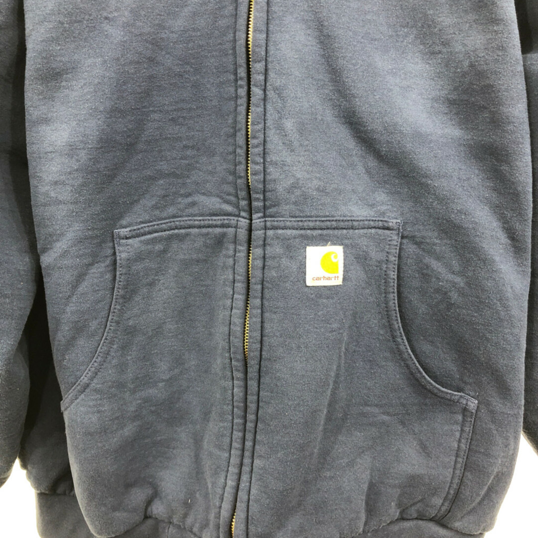 carhartt(カーハート)のCarhartt カーハート フルジップ スウェット パーカー ロゴ ネイビー (メンズ XL) 中古 古着 Q6698 メンズのトップス(パーカー)の商品写真