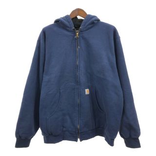 carhartt - Carhartt カーハート フルジップ スウェット パーカー ロゴ ネイビー (メンズ XL) 中古 古着 Q6698