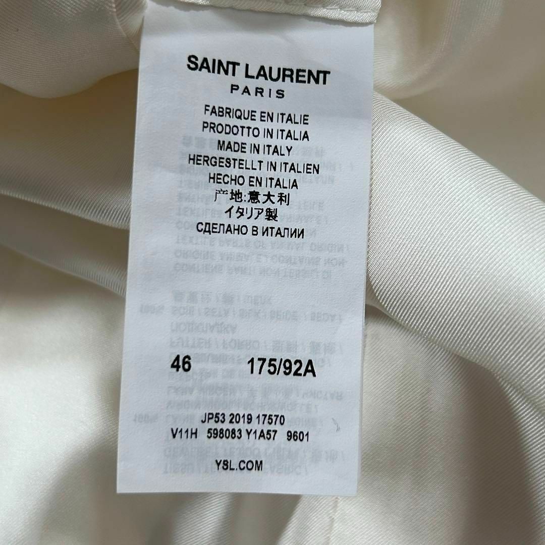 Saint Laurent(サンローラン)の【未使用】サンローラン コレクション ストライプ ダブル ジャケット ホワイト メンズのジャケット/アウター(テーラードジャケット)の商品写真