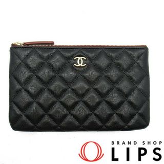 CHANEL - シャネル マトラッセ クラシック スモールポーチ  AP1071 キャビアスキン レディースその他バッグ
 ブラック【中古】