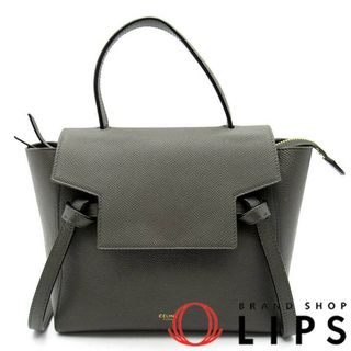 セリーヌ(celine)のセリーヌ ベルトバッグ ナノ  189003ZVA.10DC カーフ レディースハンドバッグ
 グレー【中古】(ハンドバッグ)