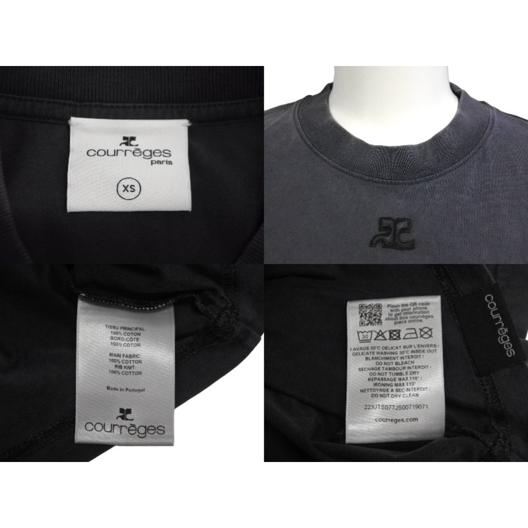 Courreges(クレージュ)のcourreges paris クレージュ 半袖Tシャツ クロップド XS 223JTS077JS00719071 グレー コットン 美品 中古 50807 レディースのトップス(Tシャツ(半袖/袖なし))の商品写真