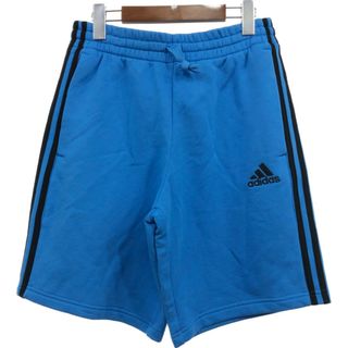 アディダス(adidas)の新品タグ付き adidas アディダス スウェット ショートパンツ スポーツ サイドライン ライトブルー (メンズ S) 中古 古着 Q6702(ショートパンツ)