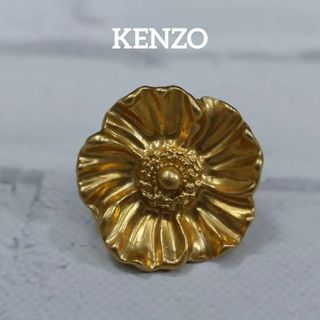 ケンゾー(KENZO)の【匿名配送】KENZO ケンゾー ブローチ ゴールド 花 ヴィンテージ(ブローチ/コサージュ)