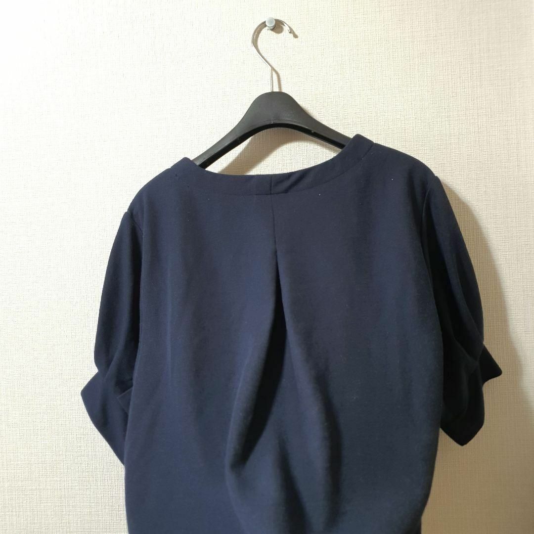 Dessin(デッサン)のデッサン　袖ぎゃザーふわり袖カットソー　5分袖　五分袖　半袖tシャツ　韓国　夏服 レディースのトップス(カットソー(半袖/袖なし))の商品写真