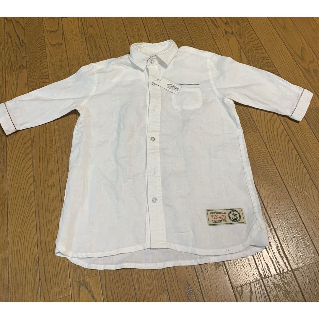 USborderの襟つきシャツ　130 新品 キッズ/ベビー/マタニティのキッズ服男の子用(90cm~)(ブラウス)の商品写真