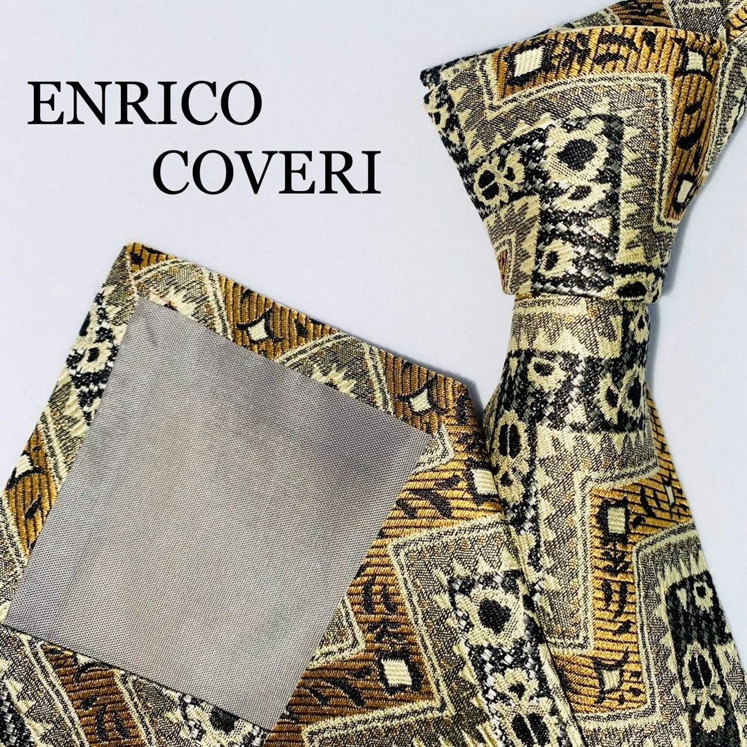 ENRICO COVERI(エンリココベリ)のENRICO COVERI タグ付き　シルクネクタイ　総柄　絹100% 日本製 メンズのファッション小物(ネクタイ)の商品写真