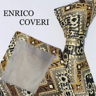 エンリココベリ(ENRICO COVERI)のENRICO COVERI タグ付き　シルクネクタイ　総柄　絹100% 日本製(ネクタイ)