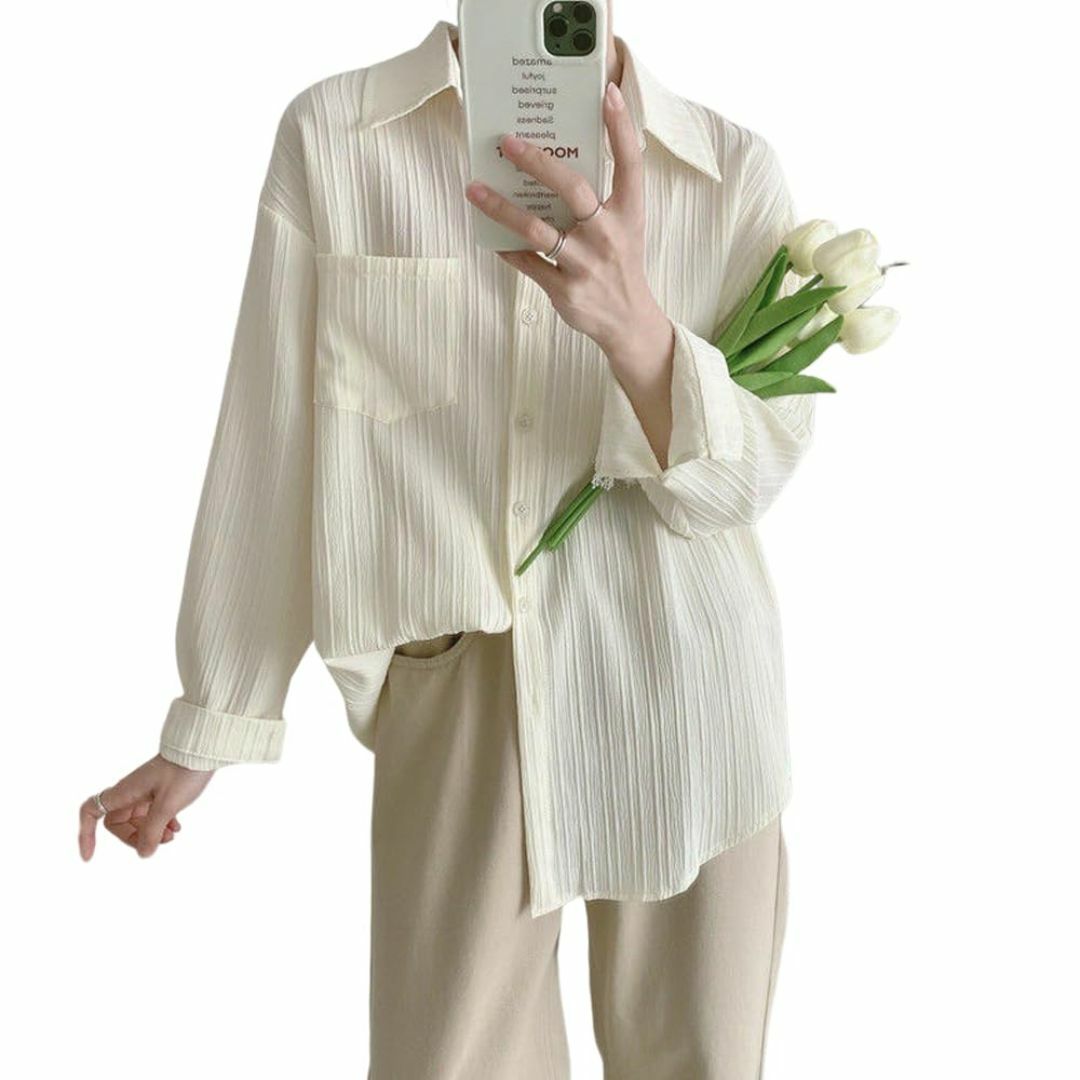 【色: ベージュ】カーディガン レディース シャツ 長袖 UVカット 紫外線対策 レディースのファッション小物(その他)の商品写真