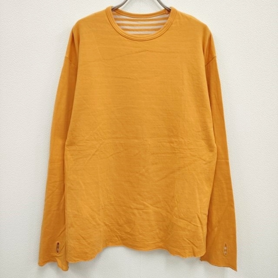 Name. DOUBLE FACE LONG SLEEVE TEE サイズ0 ダブルフェイス 長袖Ｔシャツ カットソー ロンＴ 22SS オレンジ メンズ ネーム【中古】4-0503M♪ メンズのトップス(Tシャツ/カットソー(七分/長袖))の商品写真