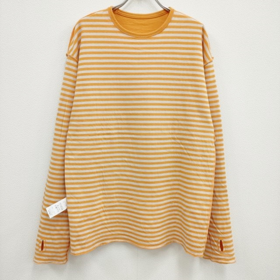 Name. DOUBLE FACE LONG SLEEVE TEE サイズ0 ダブルフェイス 長袖Ｔシャツ カットソー ロンＴ 22SS オレンジ メンズ ネーム【中古】4-0503M♪ メンズのトップス(Tシャツ/カットソー(七分/長袖))の商品写真