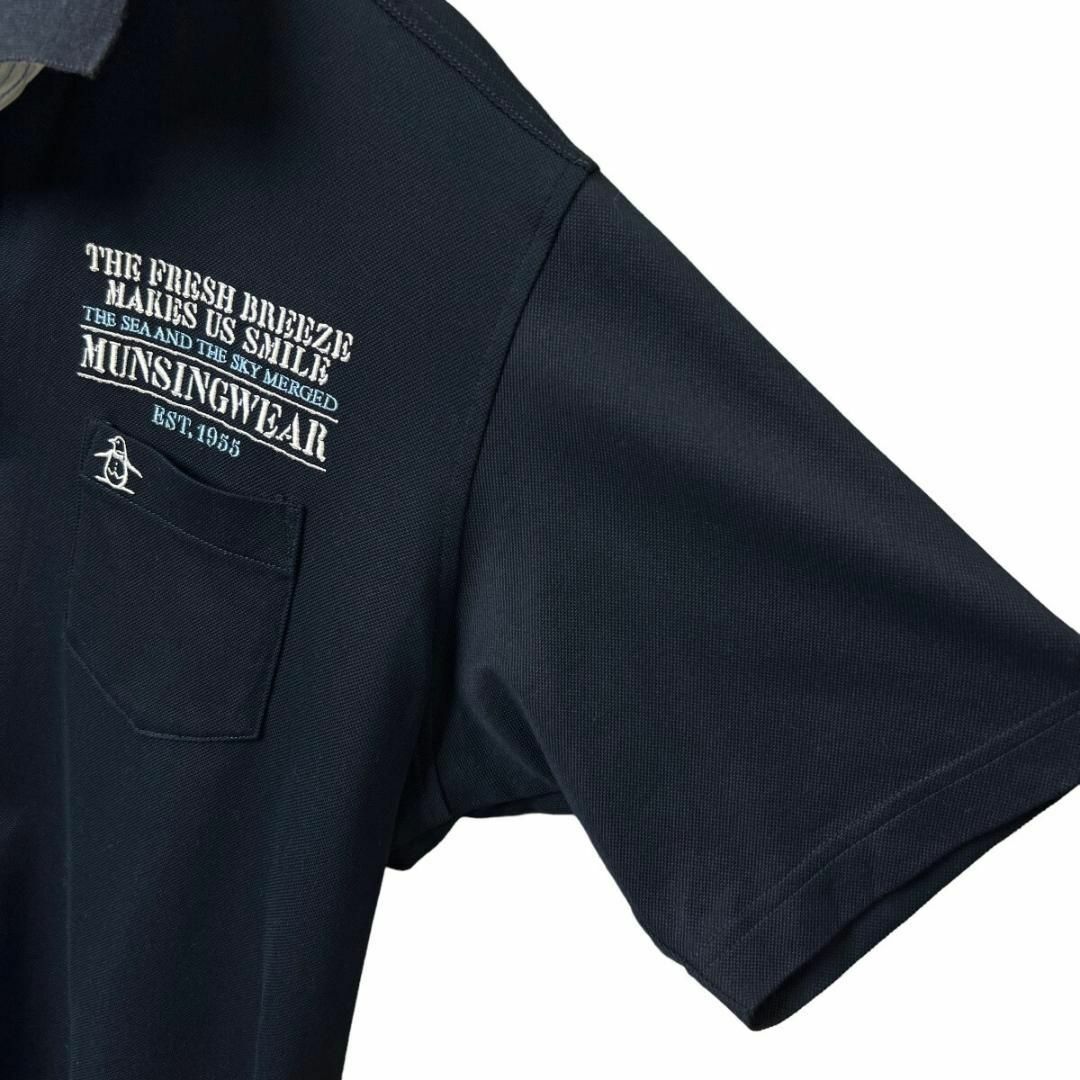 Munsingwear(マンシングウェア)の美品 マンシングウェア 半袖 ポロシャツ メンズ LL 黒 ゴルフウェア スポーツ/アウトドアのゴルフ(ウエア)の商品写真