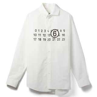 エムエムシックス(MM6)のエムエムシックス メゾンマルジェラ/MM6 MAISON MARGIELA シャツ アパレル メンズ LONG-SLEEVED SHIRT カジュアルシャツ WHITE 2024年春夏新作 SH0DT0005-STZ119-961W(シャツ)