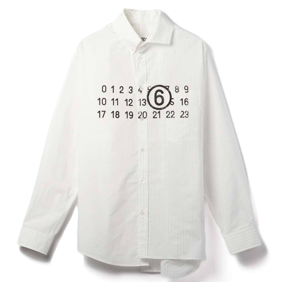 MM6(エムエムシックス)のエムエムシックス メゾンマルジェラ/MM6 MAISON MARGIELA シャツ アパレル メンズ LONG-SLEEVED SHIRT カジュアルシャツ WHITE 2024年春夏新作 SH0DT0005-STZ119-961W メンズのトップス(シャツ)の商品写真