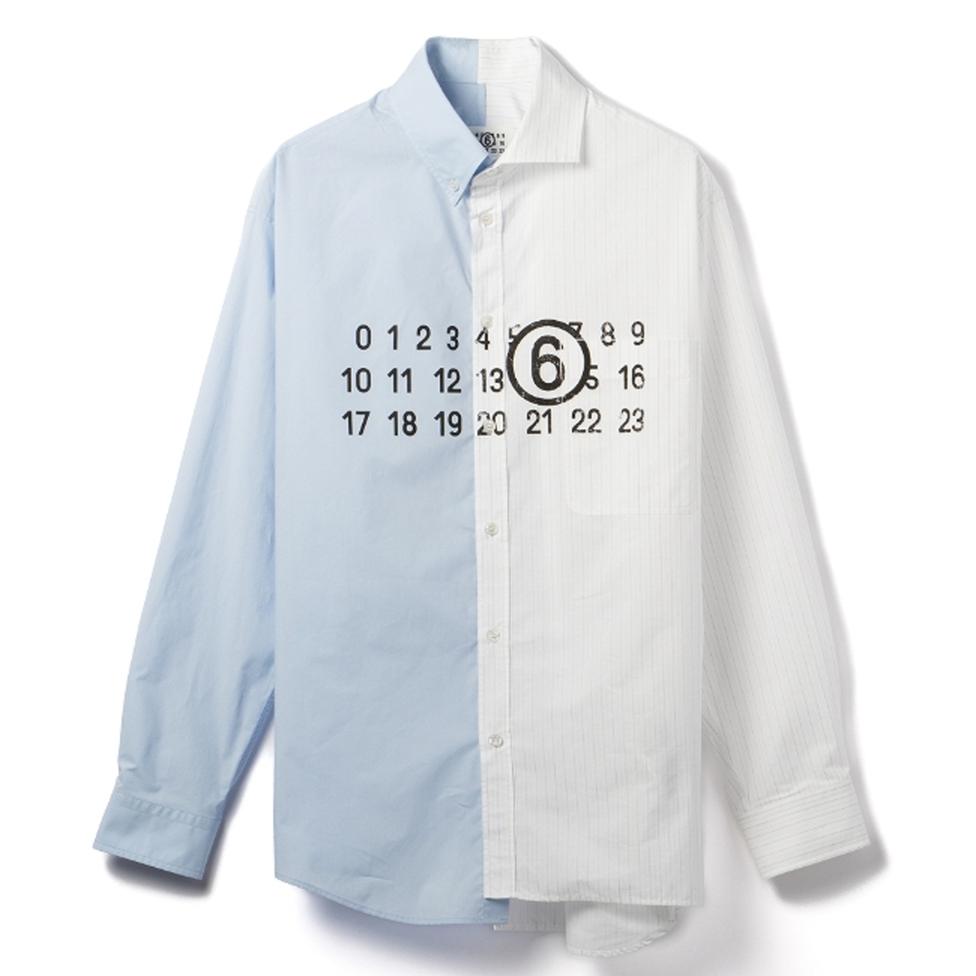 MM6(エムエムシックス)のエムエムシックス メゾンマルジェラ/MM6 MAISON MARGIELA シャツ アパレル メンズ LONG-SLEEVED SHIRT カジュアルシャツ LIGHT BLUE 2024年春夏新作 SH0DT0005-STZ119-962L メンズのトップス(シャツ)の商品写真