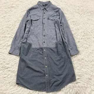 ポロラルフローレン(POLO RALPH LAUREN)のポロラルフローレン リネン シャツ ワンピース 切り替え XXL オーバーサイズ(ロングワンピース/マキシワンピース)