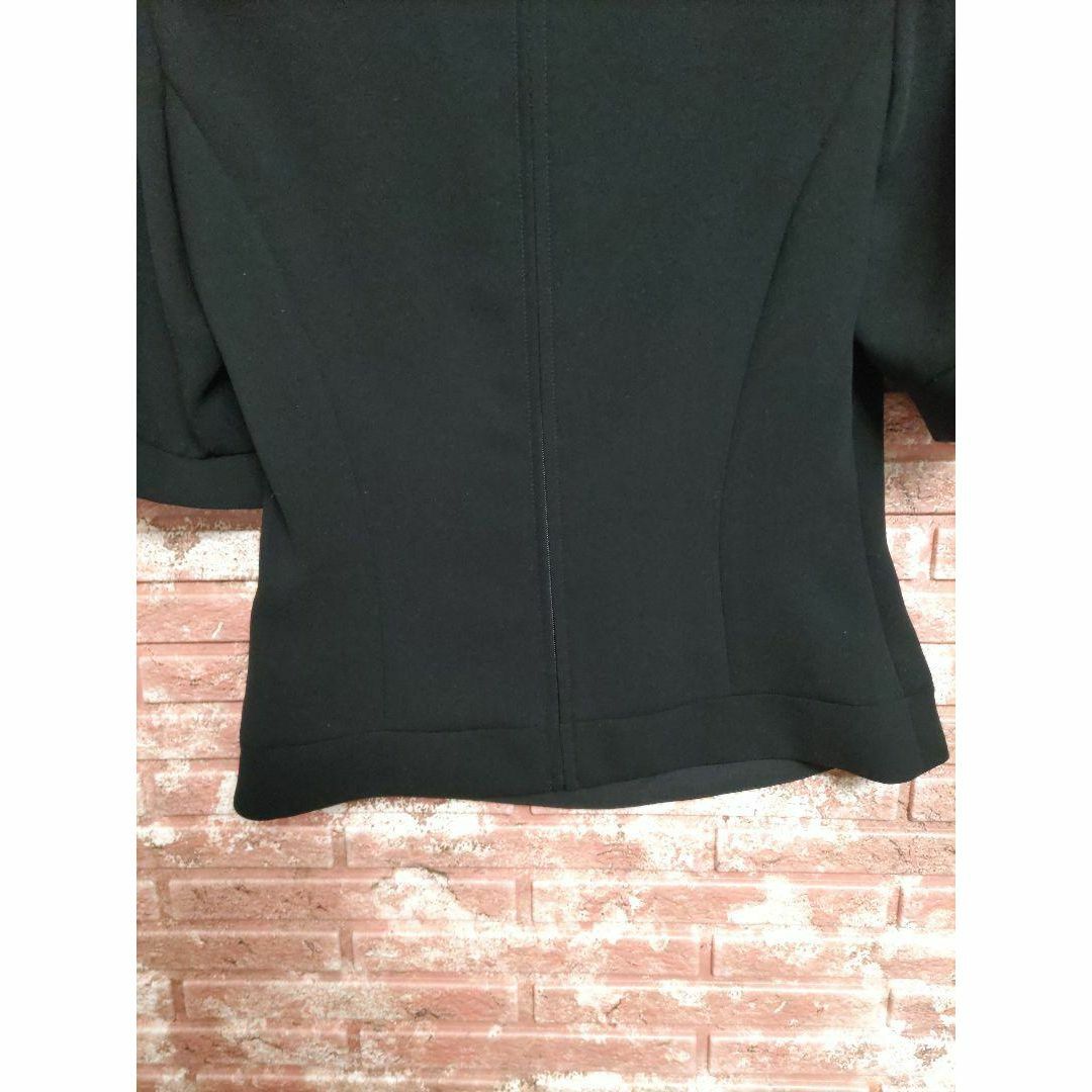 Marie Claire(マリクレール)のマリクレール フォーラム ギャザー付き 半袖プルトップス  喪服 黒 7号 レディースのフォーマル/ドレス(礼服/喪服)の商品写真