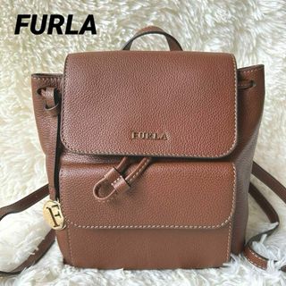 フルラ(Furla)の未使用に近い✨フルラ　FURLA　ミニリュック　オールレザー　チャーム　ブラウン(リュック/バックパック)