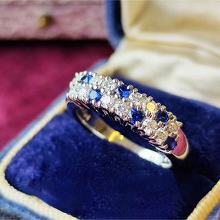 ミキモト(MIKIMOTO)のMIKIMOTO  ミキモト 天然ダイヤモンド 天然サファイア パヴェリング(リング(指輪))