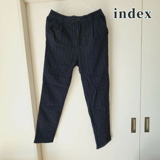 index インデックス パンツ 紺色 ストライプ