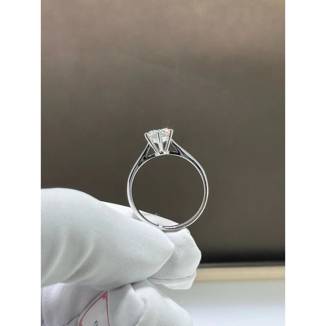 ～【newデザイン】モアサナイト 　リング　K18WG メンズのアクセサリー(リング(指輪))の商品写真