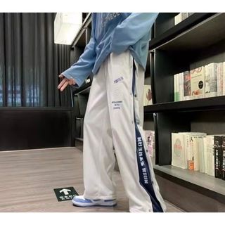 【新入荷】XL　ボトムス　ジャージ　ホワイト　スマイル　オーバーサイズ　韓国風(ワークパンツ/カーゴパンツ)