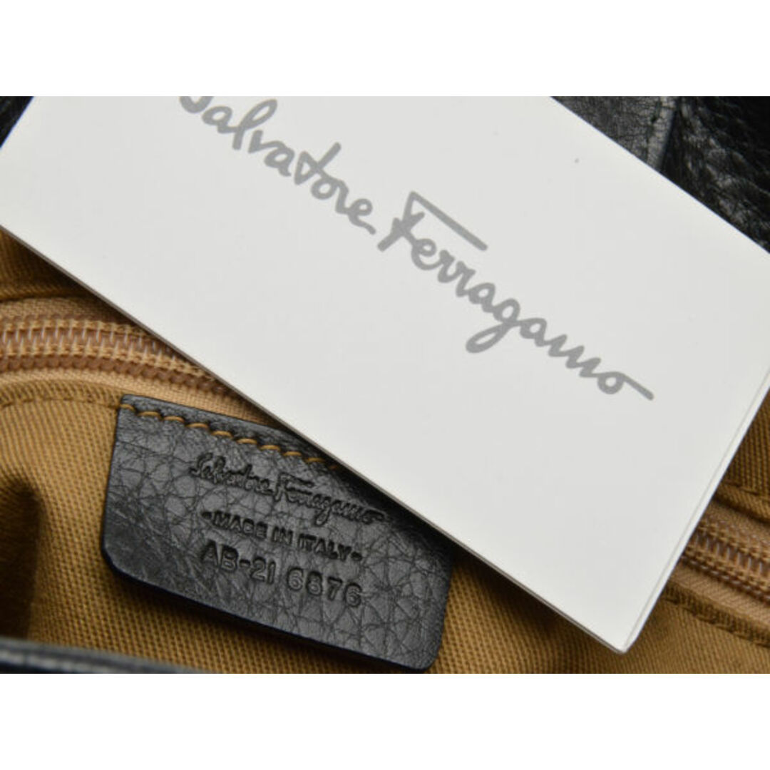 Ferragamo(フェラガモ)のフェラガモ Salvatore Ferragamo ガンチーニ レザー ハンドバッグ AB-21 6876 ブラック イタリア製 レディース F-B5969 レディースのバッグ(ハンドバッグ)の商品写真