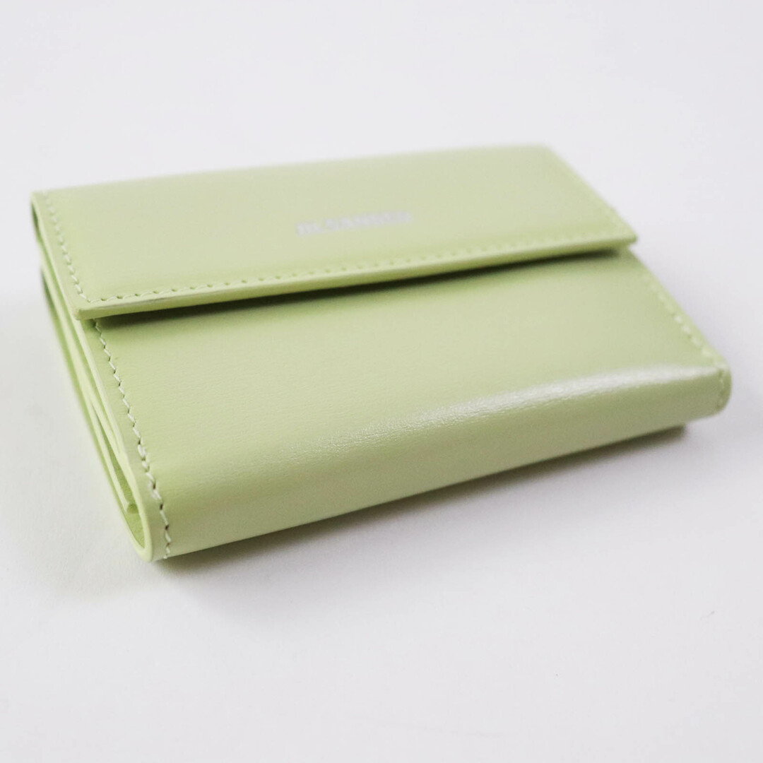 Jil Sander(ジルサンダー)の極美品◎JIL SANDER ジルサンダー BABY WALLET ベビーウォレット レザー 三つ折り財布 アクアグリーン 保存袋付き レディース 定価74,800円 レディースのファッション小物(財布)の商品写真