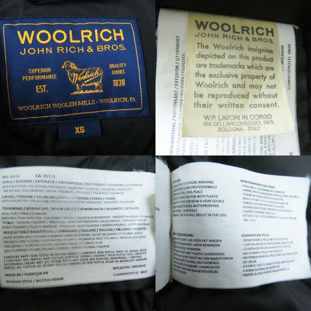 WOOLRICH(ウールリッチ)の美品◎WOOLRICH ウールリッチ ファー・フード付き ダウンコート／ダウンジャケット ブラック XS レディース レディースのジャケット/アウター(ダウンジャケット)の商品写真