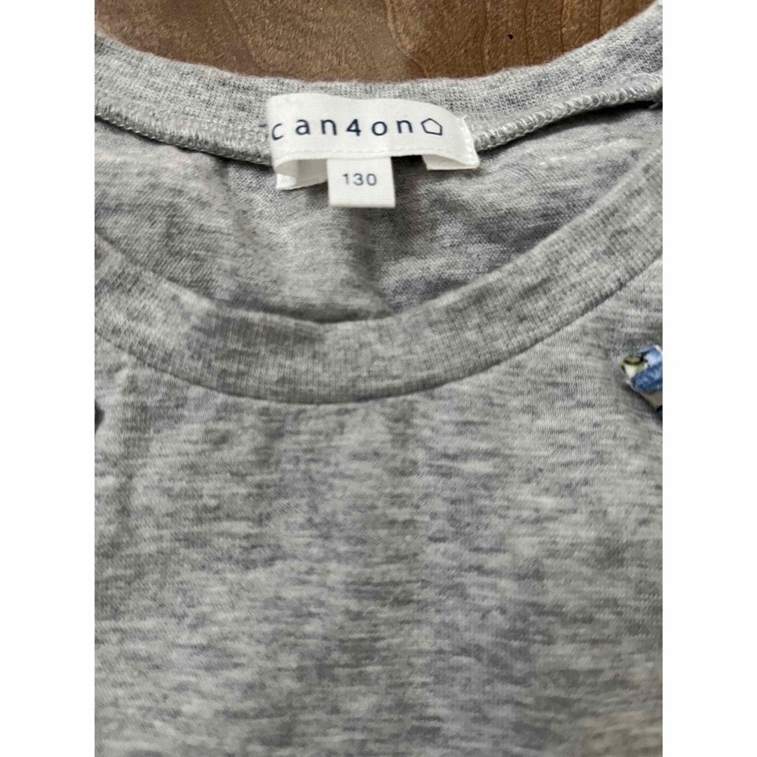 3can4on(サンカンシオン)のノースリーブシャツ グレー　3can4on  130 キッズ/ベビー/マタニティのキッズ服女の子用(90cm~)(Tシャツ/カットソー)の商品写真