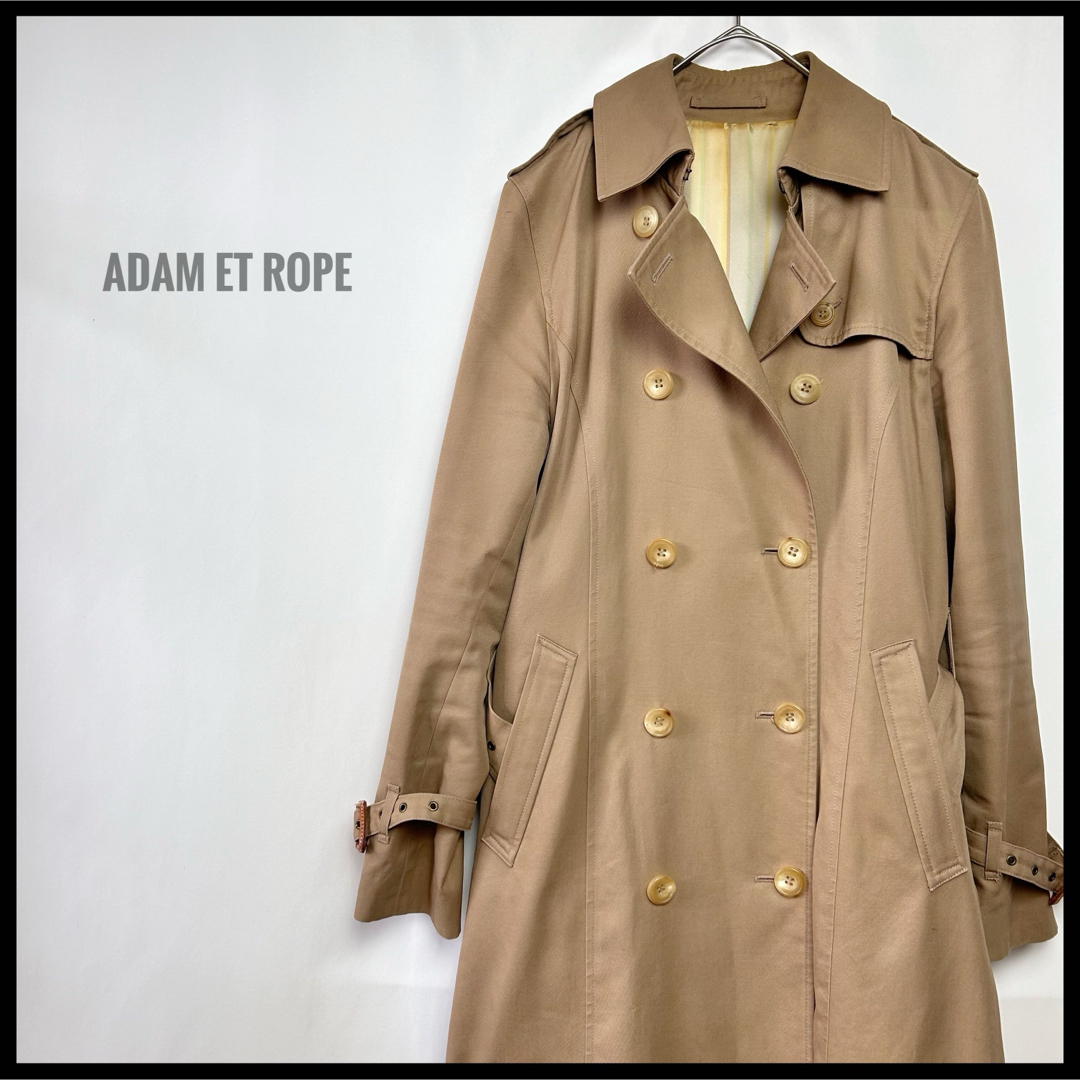 AER ADAM ET ROPE(アダムエロペ)のAdam et rope アダムエロペ　トレンチコート　ベージュ　ロングコート レディースのジャケット/アウター(トレンチコート)の商品写真