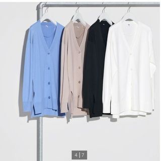 ユニクロ(UNIQLO)のUVカットVネックロングカーディ ガン(長袖)(カーディガン)