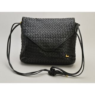 ランセル LANCEL ショルダーバッグ イントレチャート メッシュ レザー ブラック ゴールド金具 レディース su_p e_u F-B6694