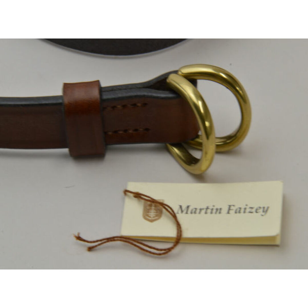 マーティンフェイジー Martin Faizey レザーベルト 30サイズ ブラウン ゴールド金具 英国製 メンズ e_u F-BLT688 メンズのファッション小物(ベルト)の商品写真