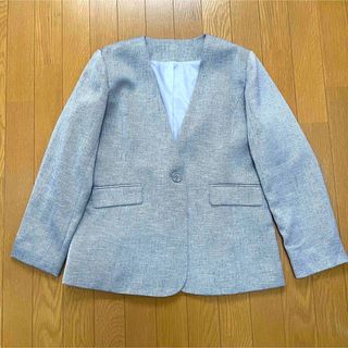 【美品】レディース　ノーカラージャケット　Lサイズ　