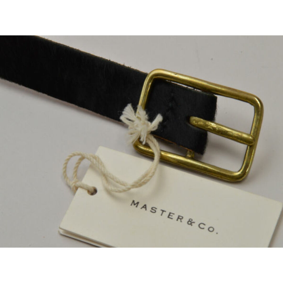 MASTER&Co.(マスターアンドコー)のマスターアンドコー MASTER&Co. MC897 ハラコレザーベルト 7ホール 32サイズ ブラック ゴールド金具 メンズ j_p F-BLT691 メンズのファッション小物(ベルト)の商品写真