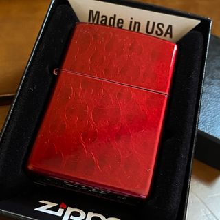 ジッポー(ZIPPO)のZIPPO USA 炎 キャンディアップルレッド 新品 未使用  オイルライター(タバコグッズ)